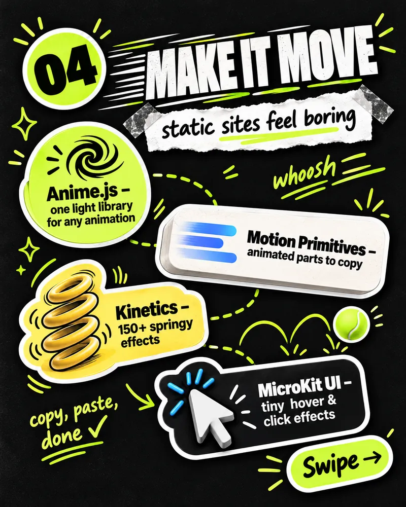 Make it move — Anime.js, Motion Primitives, Kinetics and MicroKit UI