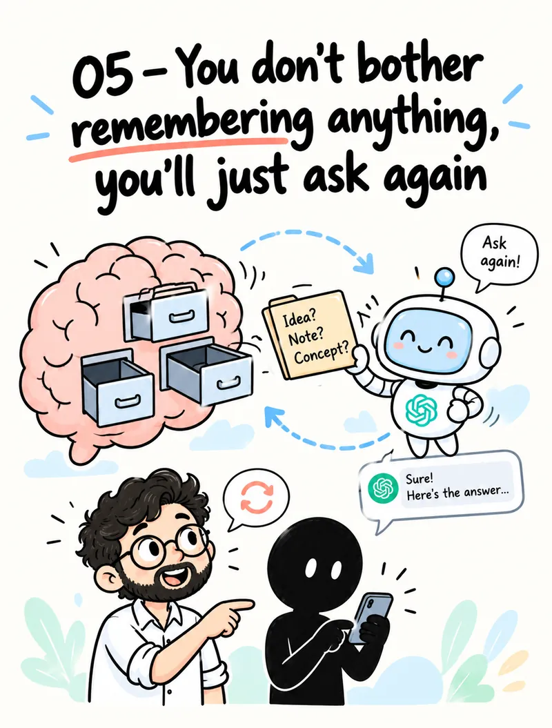 You don't bother remembering anything, you'll just ask again
