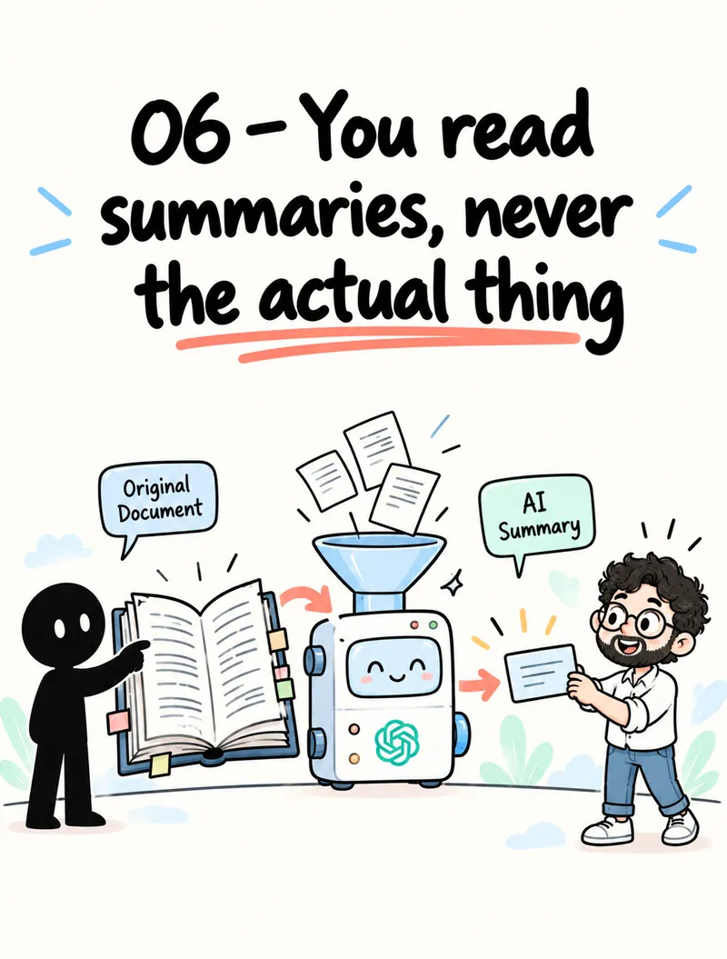 You read summaries, never the actual thing