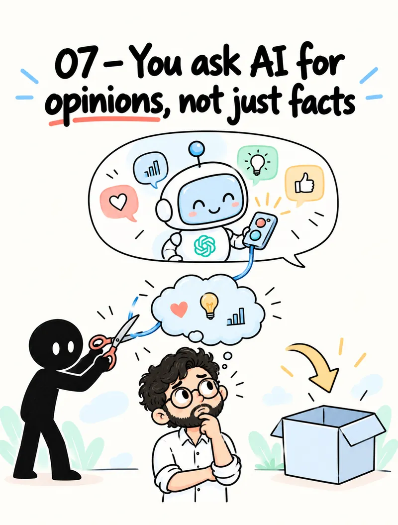You ask AI for opinions, not just facts