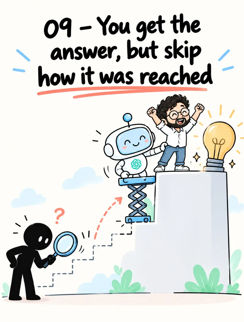 You get the answer, but skip how it was reached