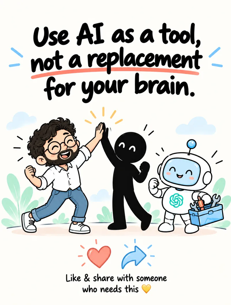 Use AI as a tool, not a replacement for your brain