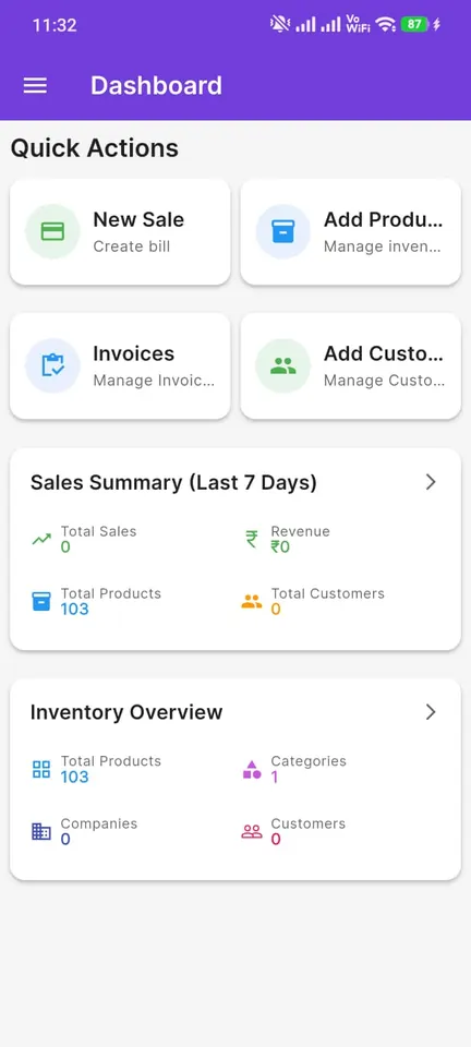 APMC POS app screen