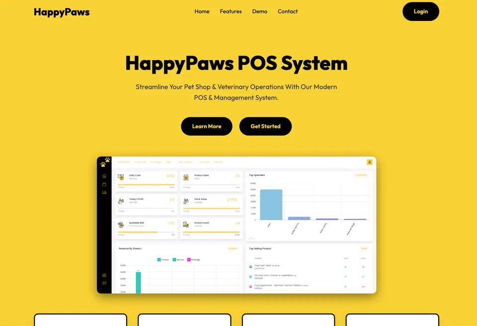 HappyPaw POS screen